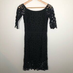 SAYLOR  Black Lace Overlay Dress Size XS